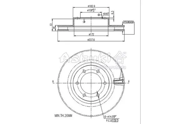 Handler.Part Brake disc ASHUKI 09906412 1