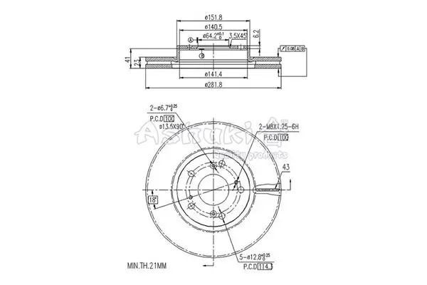 Handler.Part Brake disc ASHUKI 09908404 1