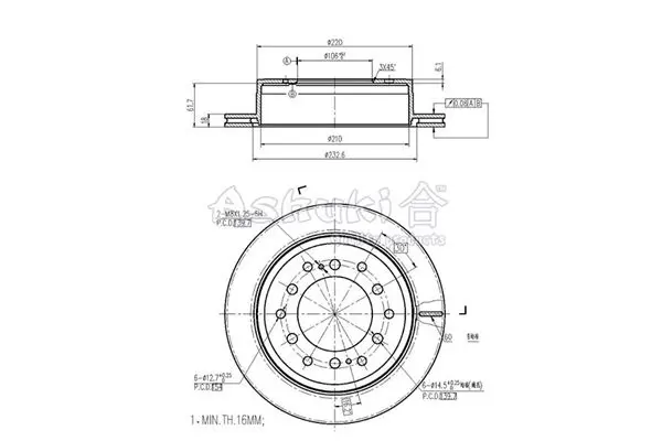 Handler.Part Brake disc ASHUKI 09931402 1