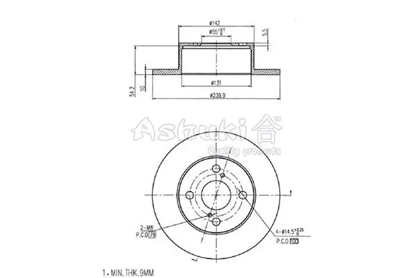 Handler.Part Brake disc ASHUKI 09938402 1