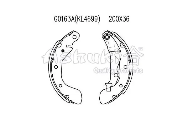 Handler.Part Brake shoe set ASHUKI 10507090 1