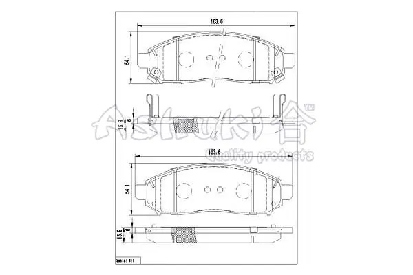 Handler.Part Brake pad set, disc brake ASHUKI 10805901 1