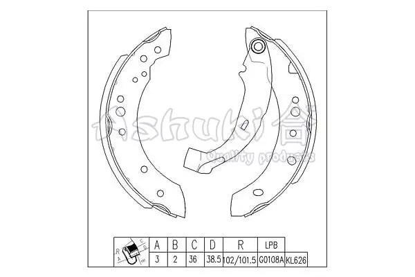 Handler.Part Brake shoe set ASHUKI C01616 1