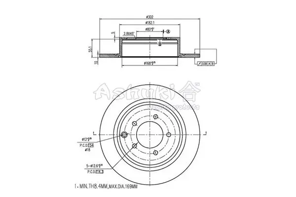 Handler.Part Brake disc ASHUKI C65242 1