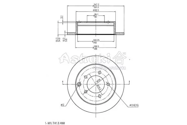 Handler.Part Brake disc ASHUKI C65317 1