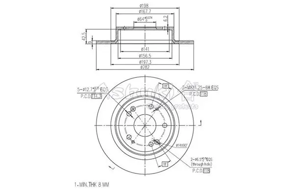 Handler.Part Brake disc ASHUKI H03821 1