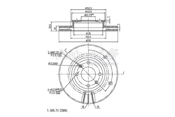 Handler.Part Brake disc ASHUKI I03220 1