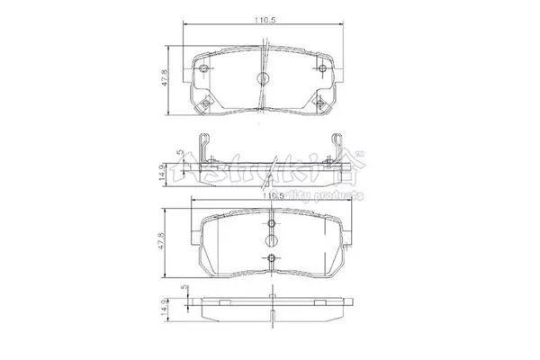 Handler.Part Brake pad set, disc brake ASHUKI I04310 1