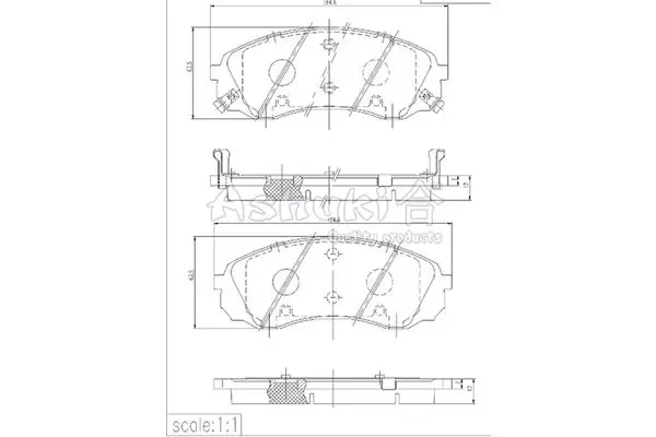 Handler.Part Brake pad set, disc brake ASHUKI I04410 1