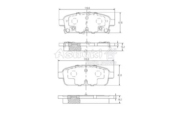 Handler.Part Brake pad set, disc brake ASHUKI J00960 1