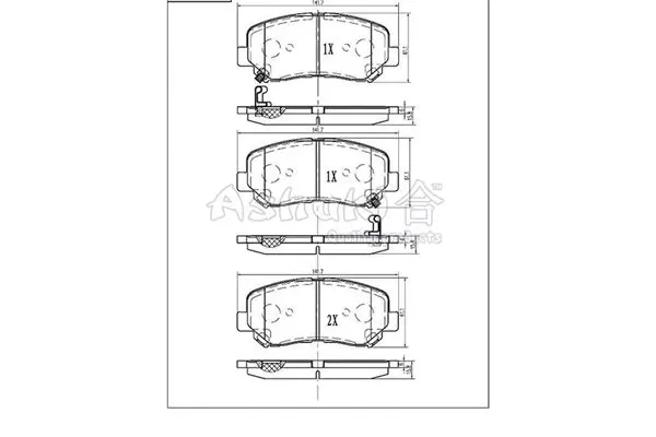 Handler.Part Brake pad set, disc brake ASHUKI M05040 1