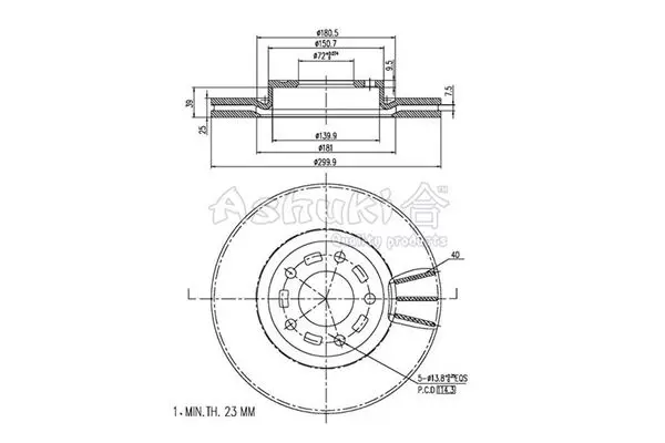 Handler.Part Brake disc ASHUKI M60636 1