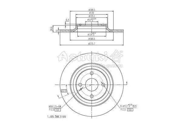 Handler.Part Brake disc ASHUKI M60644 1