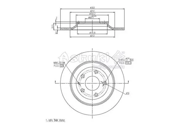 Handler.Part Brake disc ASHUKI M60654 1