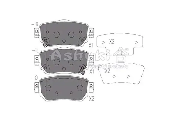 Handler.Part Brake pad set, disc brake ASHUKI N00986 1