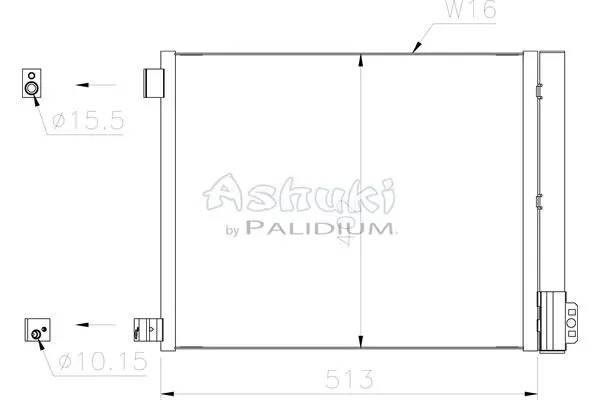 Handler.Part Radiator, engine cooling ASHUKI N65801 1