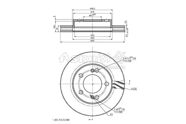 Handler.Part Brake disc ASHUKI SY60602 1