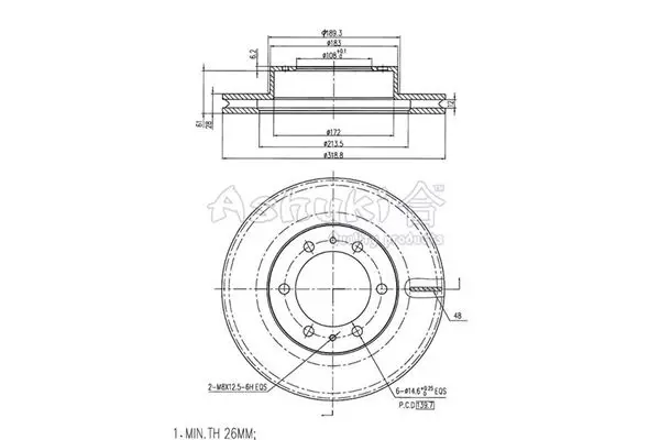 Handler.Part Brake disc ASHUKI T60304 1