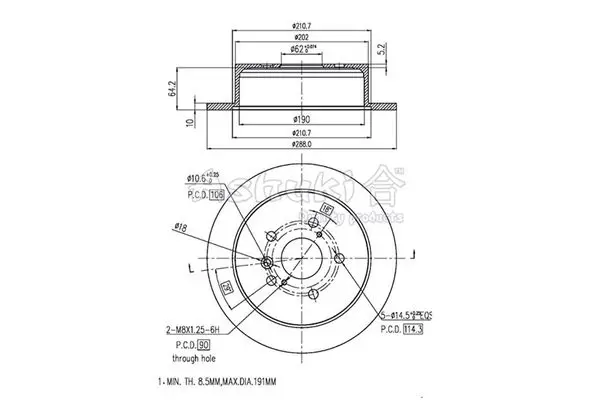 Handler.Part Brake disc ASHUKI T60332 1