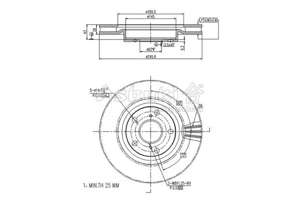 Handler.Part Brake disc ASHUKI T60337 1