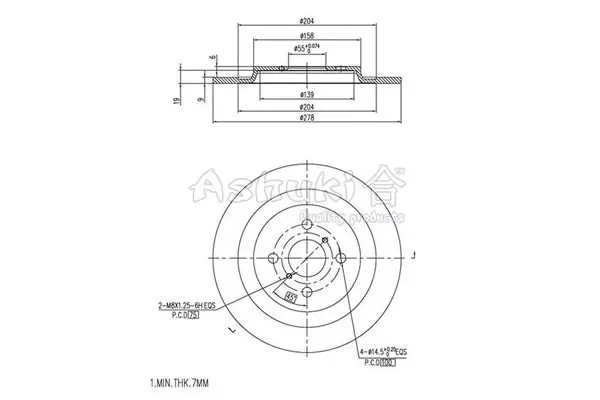 Handler.Part Brake disc ASHUKI T60338 1