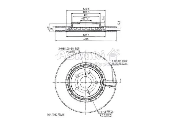 Handler.Part Brake disc ASHUKI T60385 1