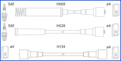 Handler.Part Ignition cable kit HITACHI 134203 1