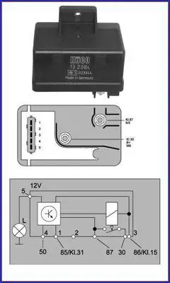 Handler.Part Relay, glow plug system HITACHI 132084 1