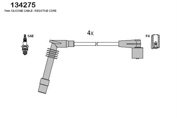 Handler.Part Ignition cable kit HITACHI 134275 1