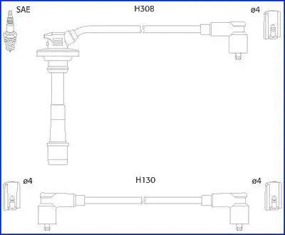 Handler.Part Ignition cable kit HITACHI 134562 1