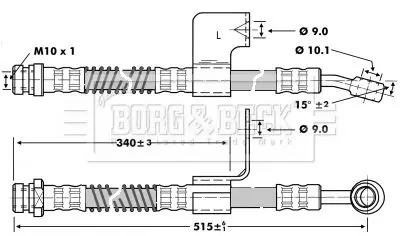 Handler.Part Brake hose BORG & BECK BBH6801 1