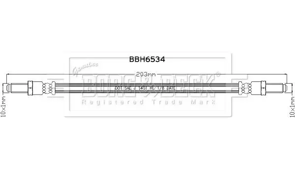 Handler.Part Brake hose BORG & BECK BBH6534 1