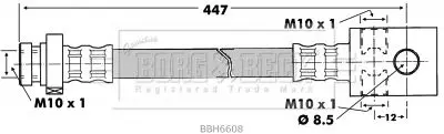 Handler.Part Brake hose BORG & BECK BBH6608 1