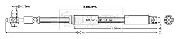 Handler.Part Brake hose BORG & BECK BBH6896 2