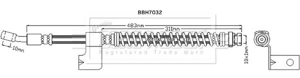 Handler.Part Brake hose BORG & BECK BBH7032 1