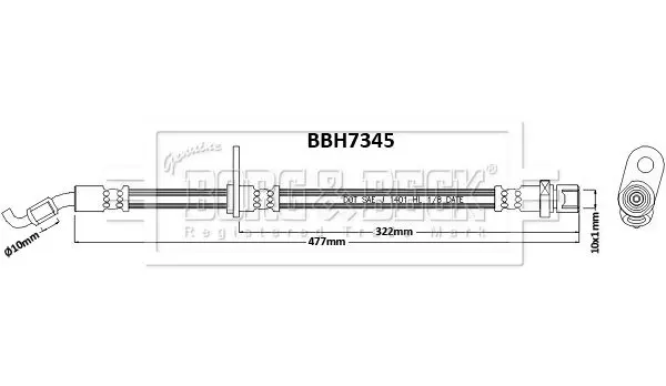 Handler.Part Brake hose BORG & BECK BBH7345 1