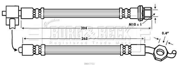 Handler.Part Brake hose BORG & BECK BBH7733 1