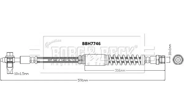 Handler.Part Brake hose BORG & BECK BBH7746 2