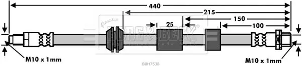 Handler.Part Brake hose BORG & BECK BBH7538 1