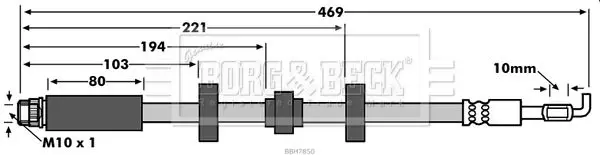 Handler.Part Brake hose BORG & BECK BBH7850 1