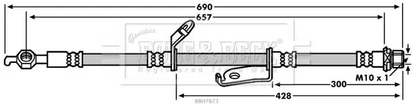 Handler.Part Brake hose BORG & BECK BBH7873 1