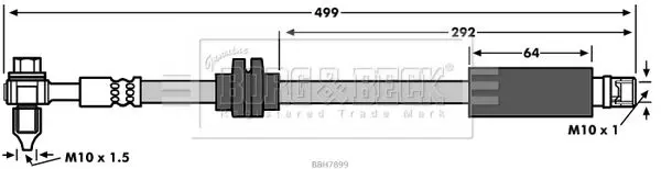 Handler.Part Brake hose BORG & BECK BBH7899 1