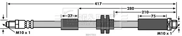 Handler.Part Brake hose BORG & BECK BBH7901 2