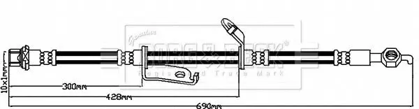 Handler.Part Brake hose BORG & BECK BBH7946 1