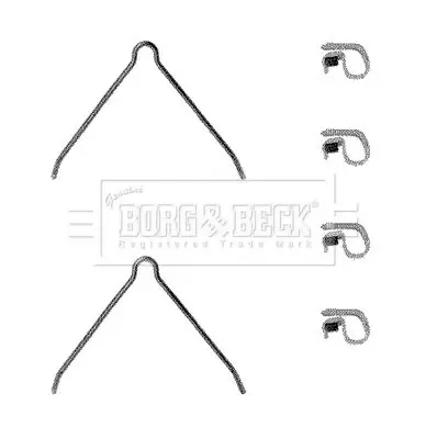 Handler.Part Accessory kit, disc brake pads BORG & BECK BBK1077 1