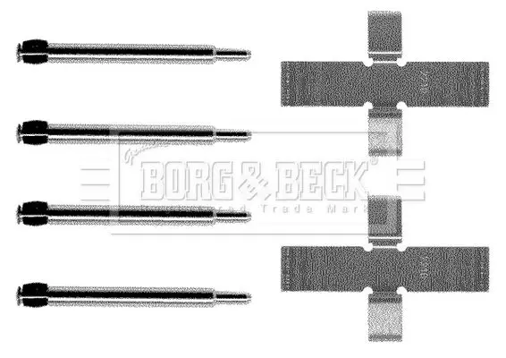 Handler.Part Accessory kit, disc brake pads BORG & BECK BBK1002 1