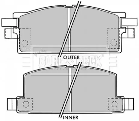 Handler.Part Brake pad set, disc brake BORG & BECK BBP1020 1