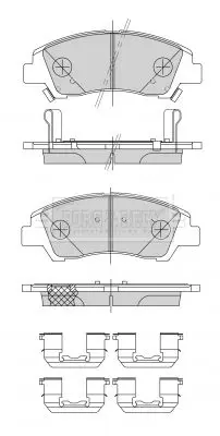 Handler.Part Brake pad set, disc brake BORG & BECK BBP2484 3