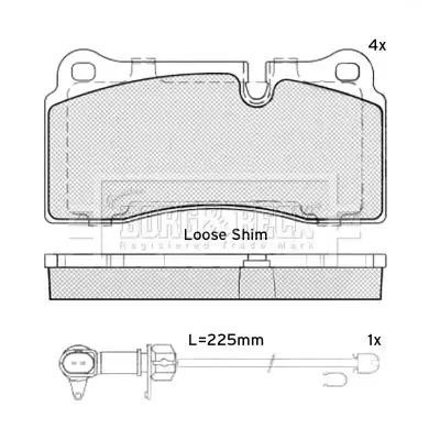 Handler.Part Brake pad set, disc brake BORG & BECK BBP2496 1