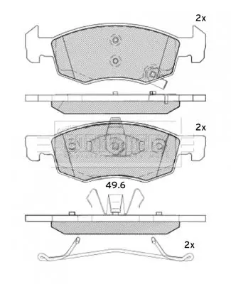 Handler.Part Brake pad set, disc brake BORG & BECK BBP2540 3